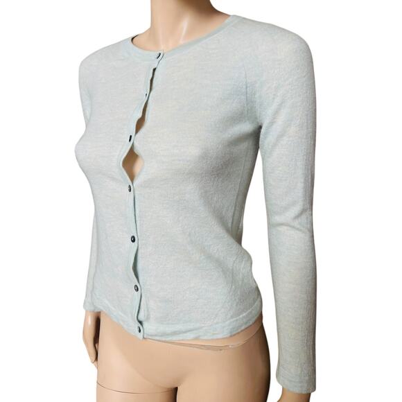 PURE Collection 100% Pure Superfine Cashmere Scoop Neck Cardigan Size 6 - Picture 9 of 15